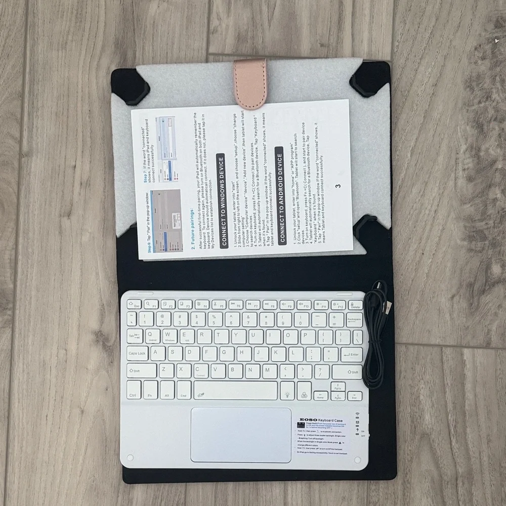 EOS TouchPad Keyboard Case for 9-11 Inch Devices keyboard, multi touch trackpad